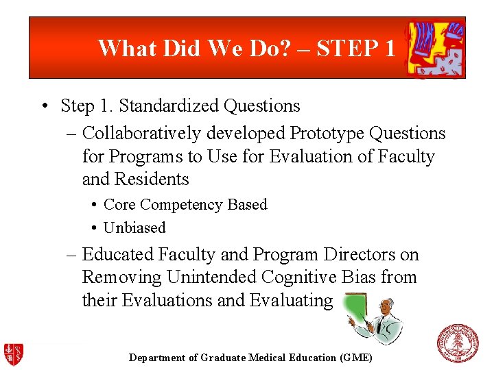 What Did We Do? – STEP 1 • Step 1. Standardized Questions – Collaboratively