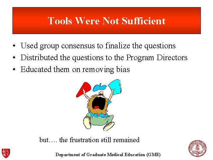 Tools Were Not Sufficient • Used group consensus to finalize the questions • Distributed