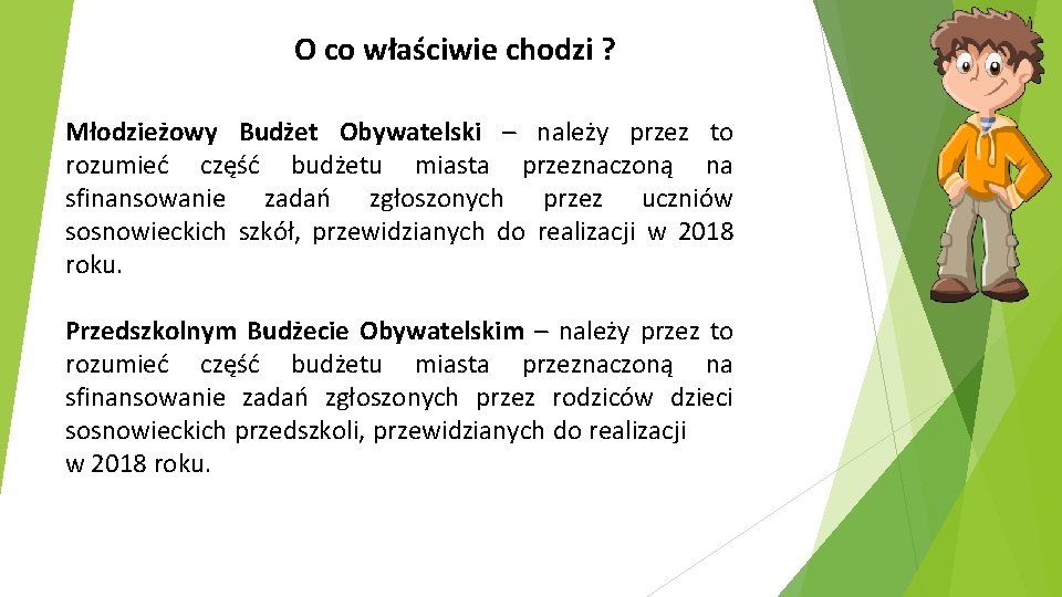 O co właściwie chodzi ? Młodzieżowy Budżet Obywatelski – należy przez to rozumieć część