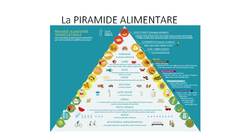 La PIRAMIDE ALIMENTARE 