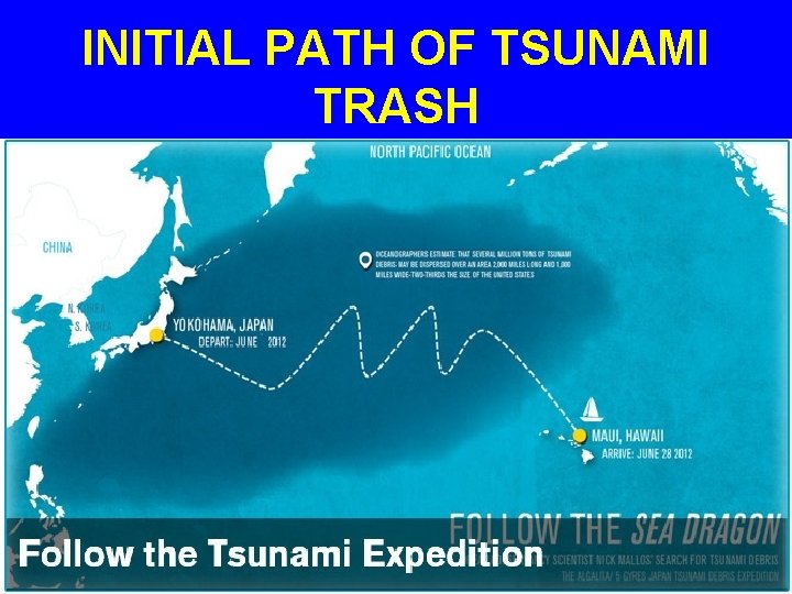 INITIAL PATH OF TSUNAMI TRASH 