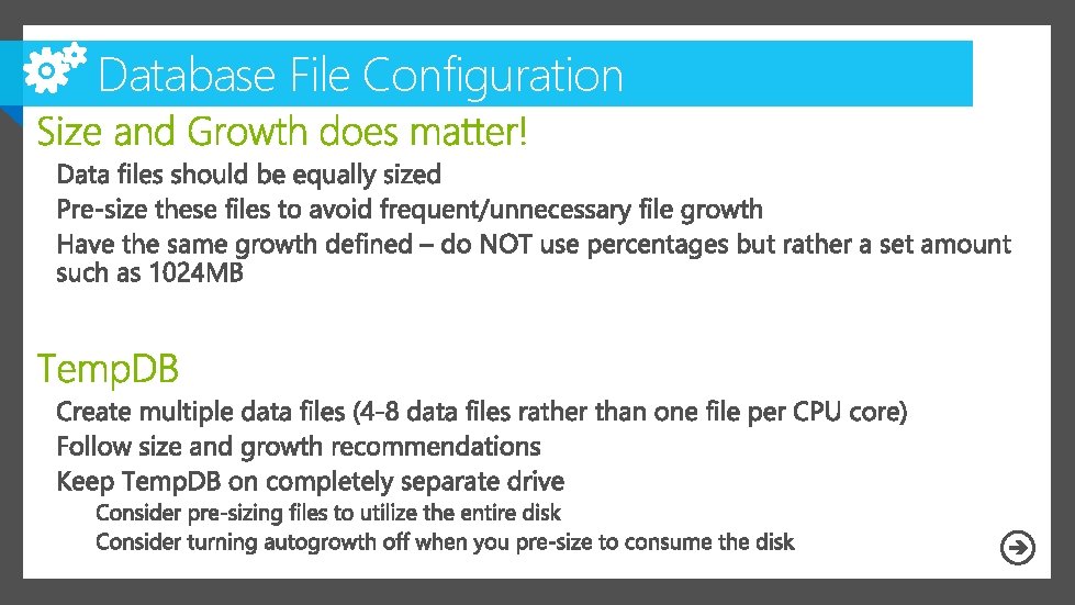 Database File Configuration 