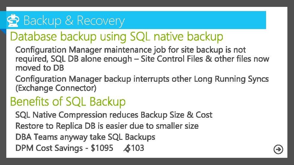Backup & Recovery 