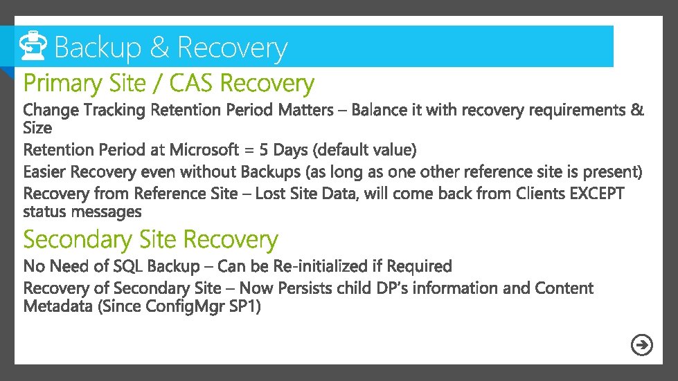 Backup & Recovery 