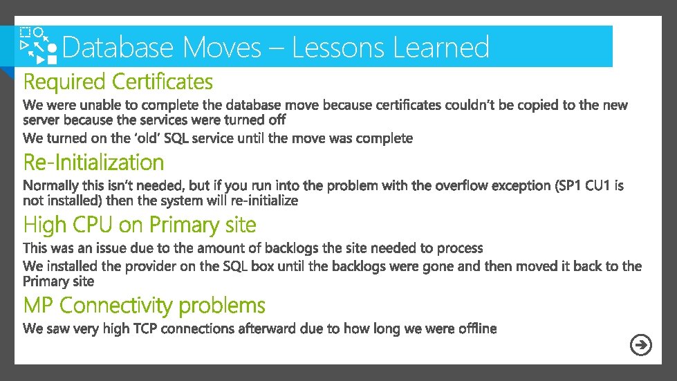 Database Moves – Lessons Learned 