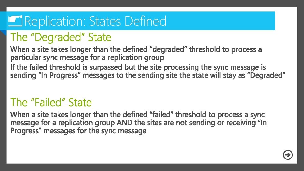 Replication: States Defined 