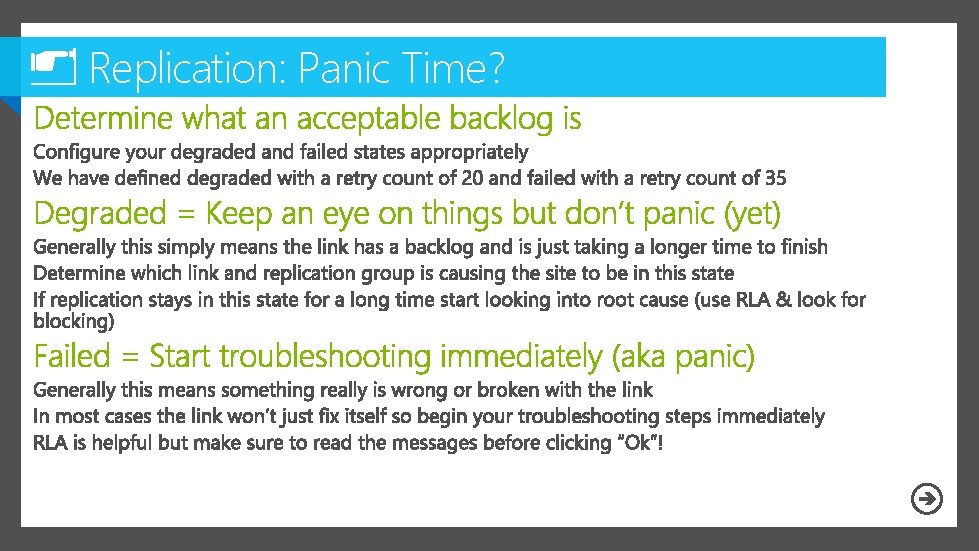 Replication: Panic Time? 
