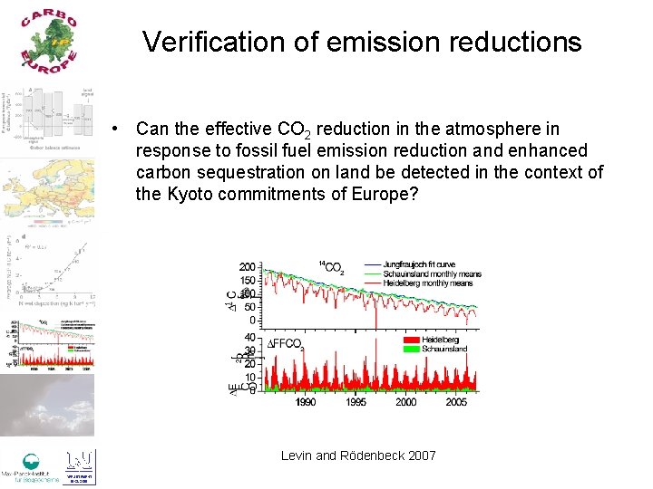 Verification of emission reductions • Can the effective CO 2 reduction in the atmosphere