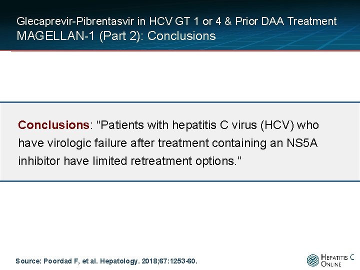 Glecaprevir-Pibrentasvir in HCV GT 1 or 4 & Prior DAA Treatment MAGELLAN-1 (Part 2):
