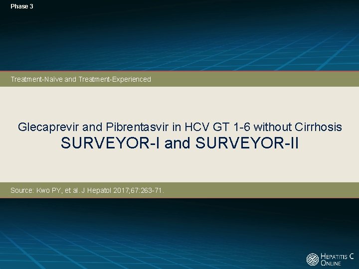 Phase 3 Treatment-Naïve and Treatment-Experienced Glecaprevir and Pibrentasvir in HCV GT 1 -6 without