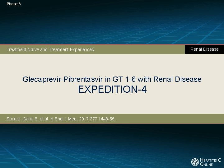 Phase 3 Treatment-Naïve and Treatment-Experienced Renal Disease Glecaprevir-Pibrentasvir in GT 1 -6 with Renal