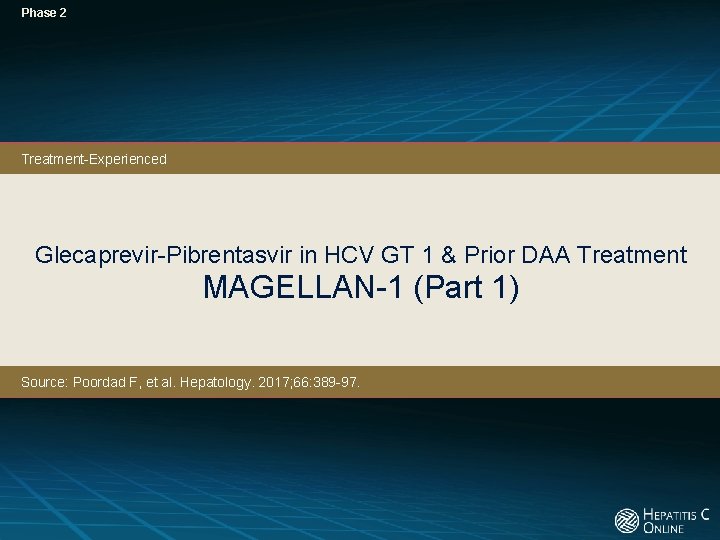 Phase 2 Treatment-Experienced Glecaprevir-Pibrentasvir in HCV GT 1 & Prior DAA Treatment MAGELLAN-1 (Part