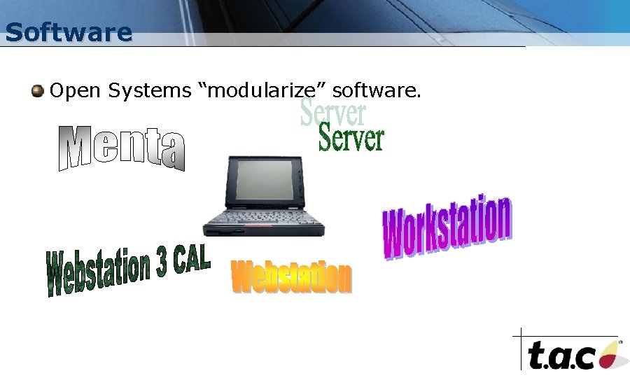 Software Open Systems “modularize” software. 