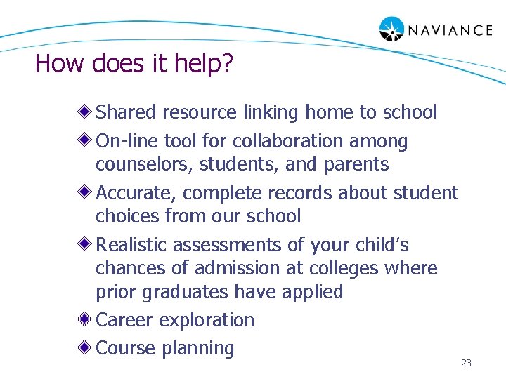 How does it help? Shared resource linking home to school On-line tool for collaboration