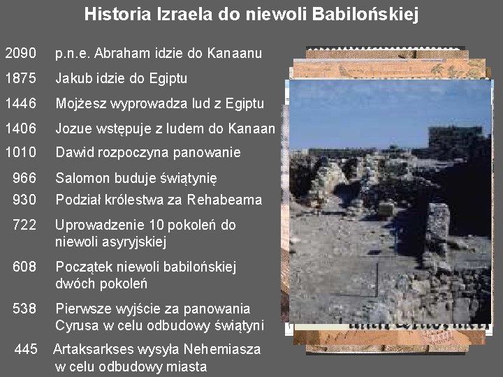 Historia Izraela do niewoli Babilońskiej 2090 p. n. e. Abraham idzie do Kanaanu 1875