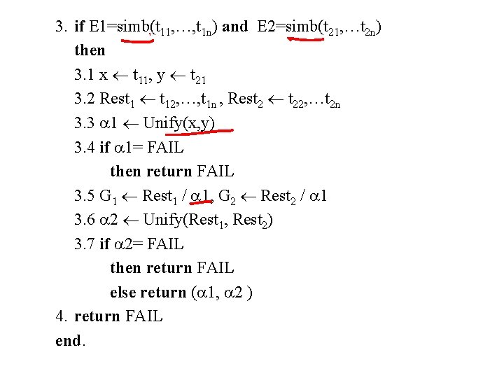 3. if E 1=simb(t 11, …, t 1 n) and E 2=simb(t 21, …t