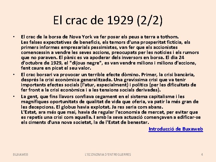 El crac de 1929 (2/2) • • • El crac de la borsa de