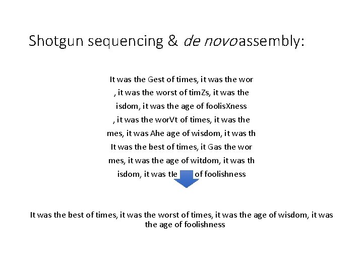 Shotgun sequencing & de novo assembly: It was the Gest of times, it was