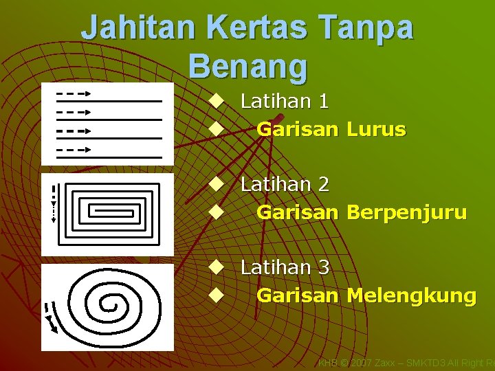 Jahitan Kertas Tanpa Benang u Latihan 1 u Garisan Lurus u Latihan 2 u