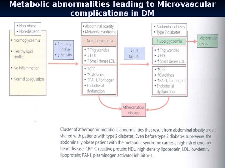 Metabolic abnormalities leading to Microvascular complications in DM 