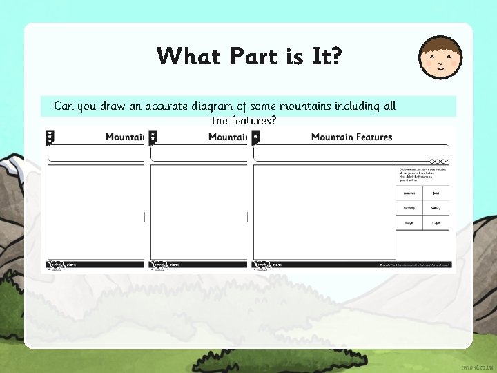 What Part is It? Can you draw an accurate diagram of some mountains including