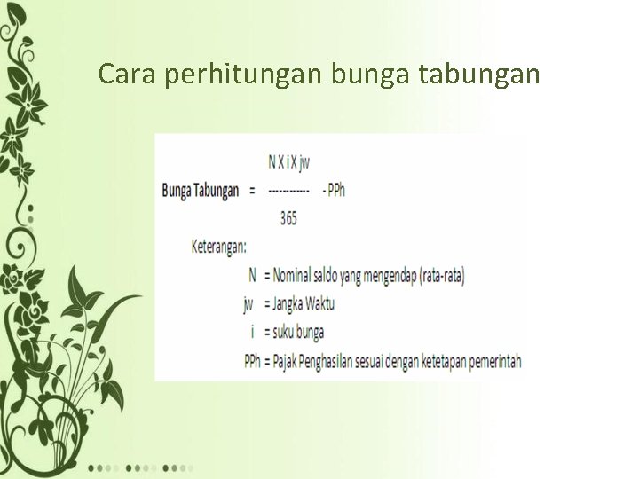 Cara perhitungan bunga tabungan 