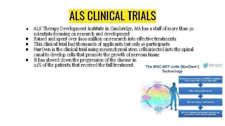 ALS CLINICAL TRIALS ● ● ● ALS Therapy Development Institute in Cambridge, MA has