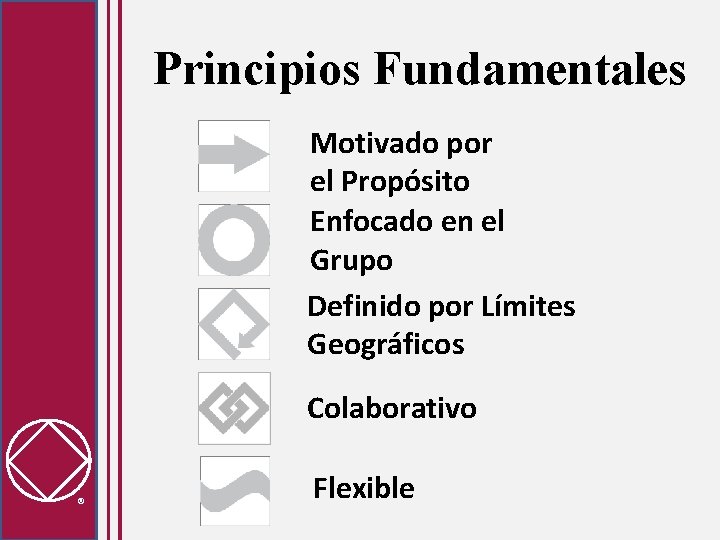 Principios Fundamentales Motivado por el Propósito Enfocado en el Grupo Definido por Límites Geográficos