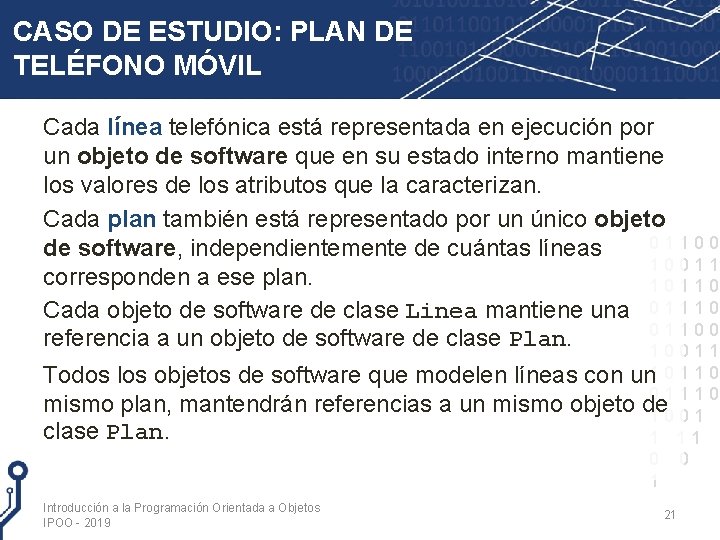 CASO DE ESTUDIO: PLAN DE TELÉFONO MÓVIL Cada línea telefónica está representada en ejecución