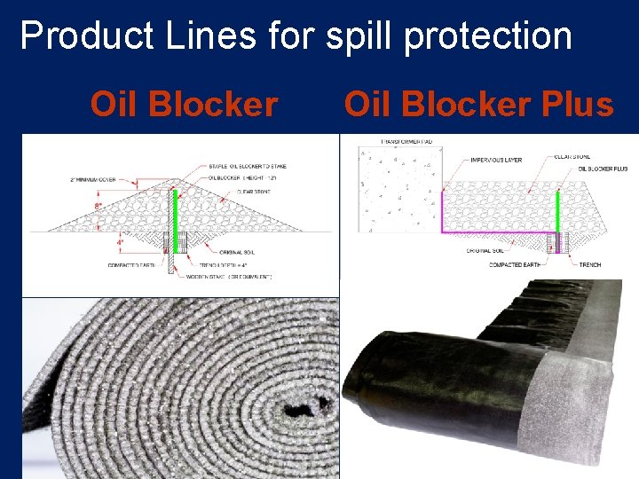 Product Lines for spill protection Oil Blocker Plus 