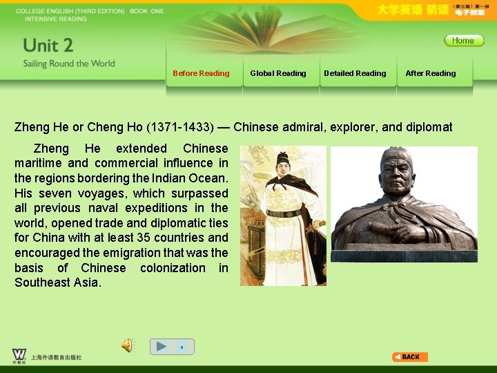 Before Reading Global Reading Detailed Reading After Reading Zheng He or Cheng Ho (1371