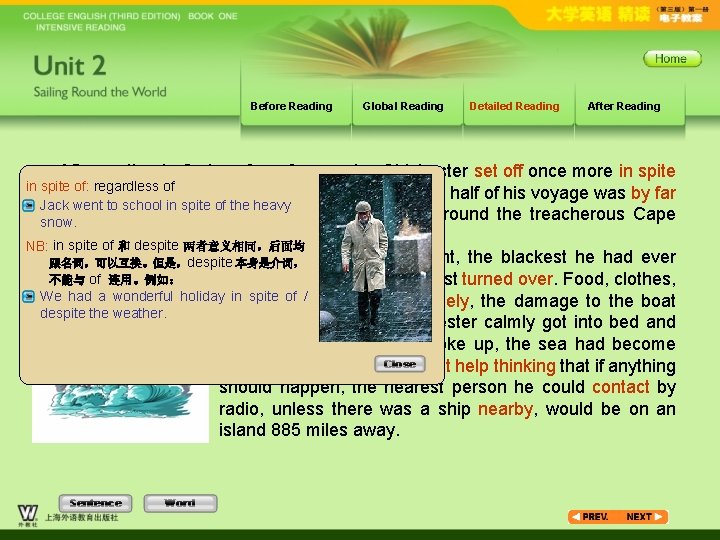 Before Reading Global Reading Detailed Reading After resting in Sydney for a few weeks,