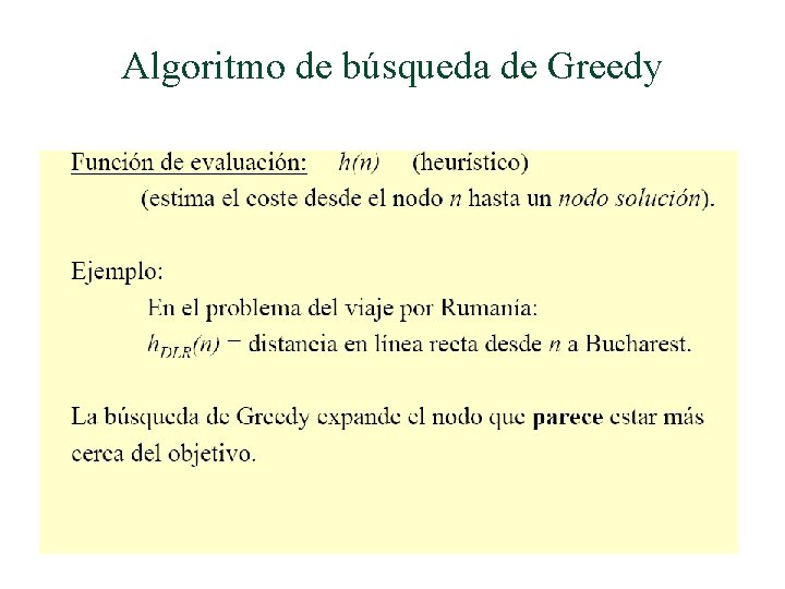 Algoritmo de búsqueda de Greedy 