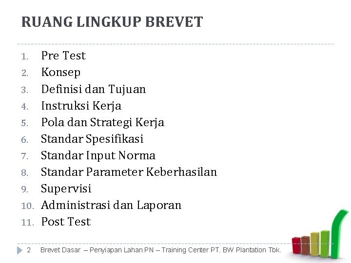 RUANG LINGKUP BREVET 1. 2. 3. 4. 5. 6. 7. 8. 9. 10. 11.