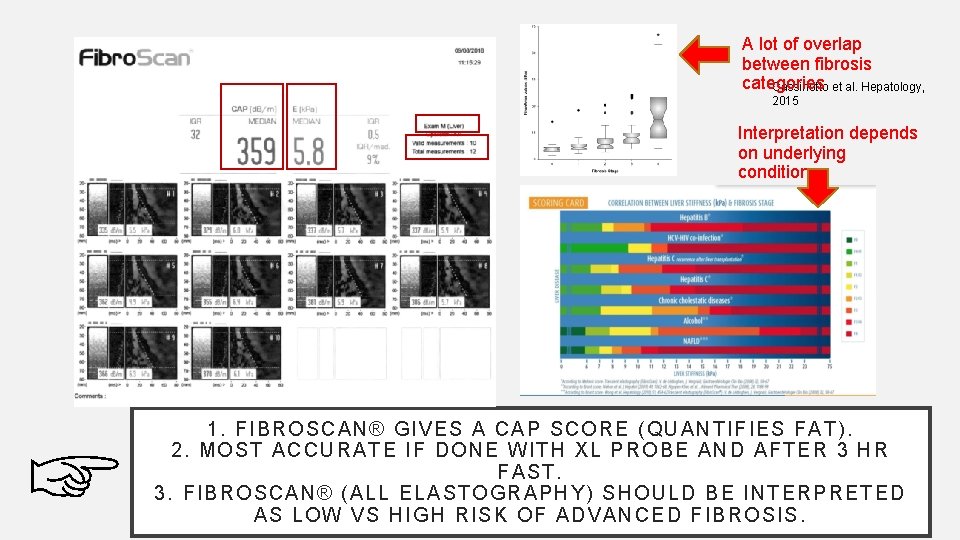 A lot of overlap between fibrosis categories Cassinotto et al. Hepatology, 2015 Interpretation depends