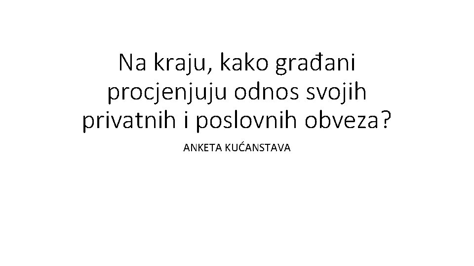 Na kraju, kako građani procjenjuju odnos svojih privatnih i poslovnih obveza? ANKETA KUĆANSTAVA 