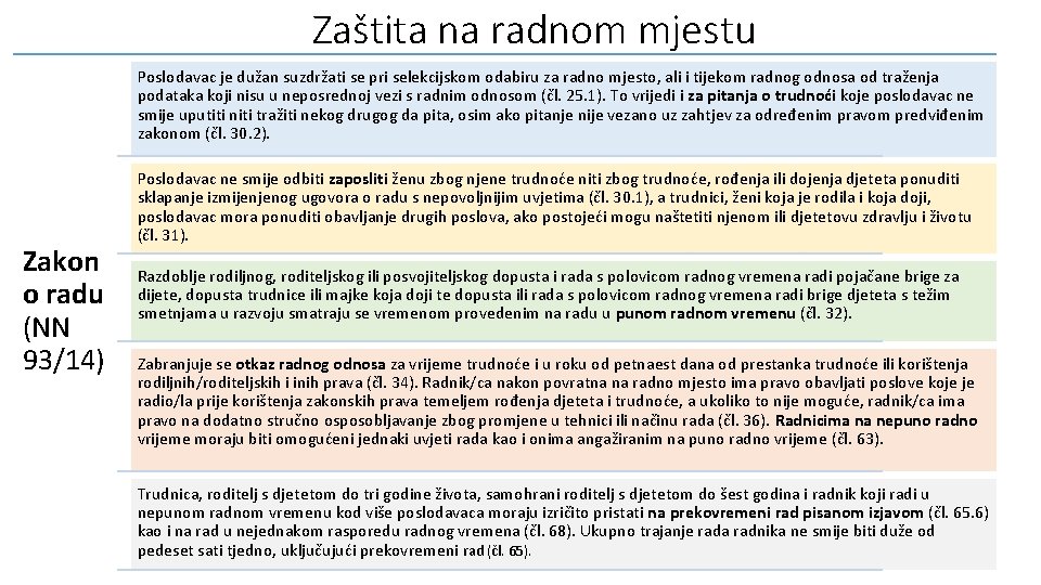 Zaštita na radnom mjestu Poslodavac je dužan suzdržati se pri selekcijskom odabiru za radno