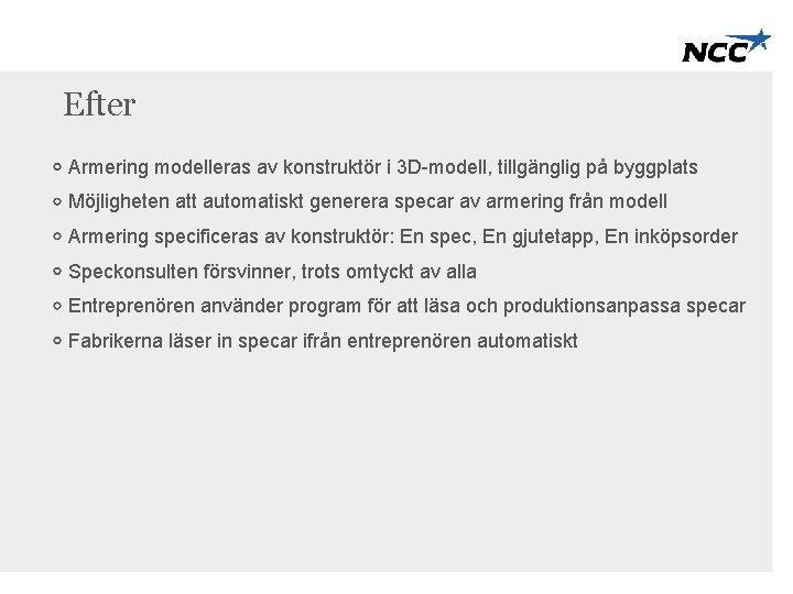 Efter Armering modelleras av konstruktör i 3 D-modell, tillgänglig på byggplats Möjligheten att automatiskt