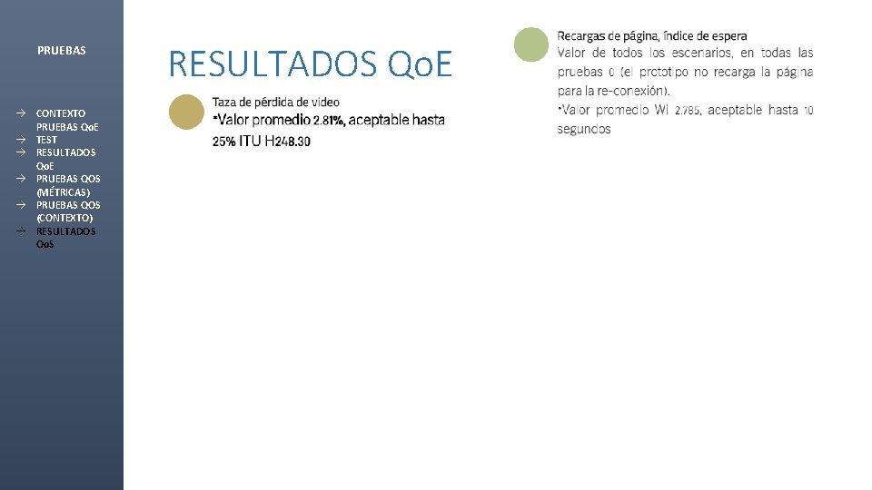 PRUEBAS à CONTEXTO PRUEBAS Qo. E à TEST à RESULTADOS Qo. E à PRUEBAS