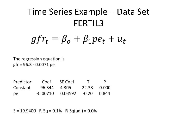 Time Series Example – Data Set FERTIL 3 