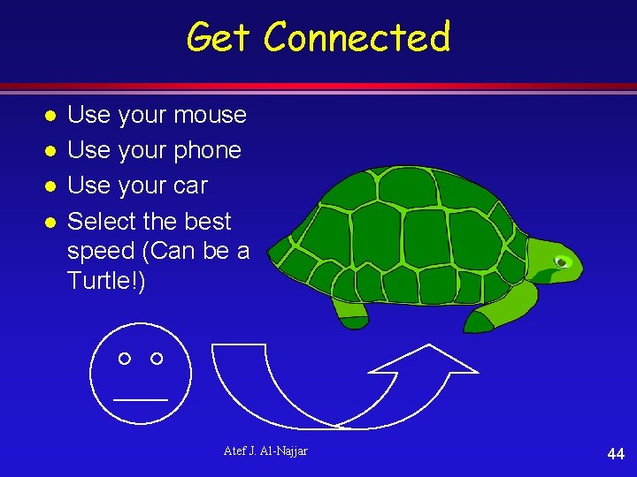 Get Connected l l Use your mouse Use your phone Use your car Select