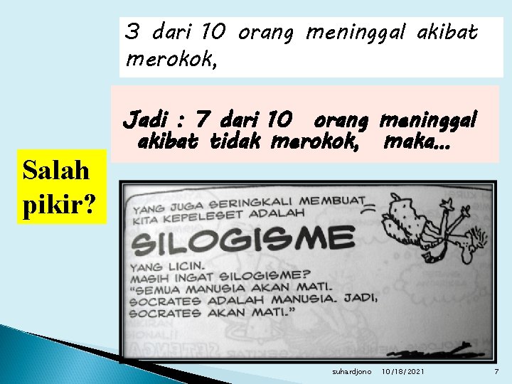 3 dari 10 orang meninggal akibat merokok, Salah pikir? Jadi : 7 dari 10