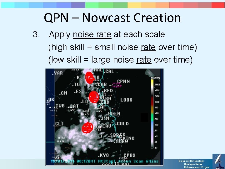 QPN – Nowcast Creation 3. Apply noise rate at each scale (high skill =