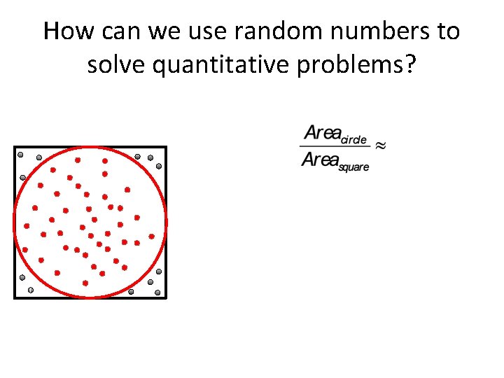 How can we use random numbers to solve quantitative problems? 