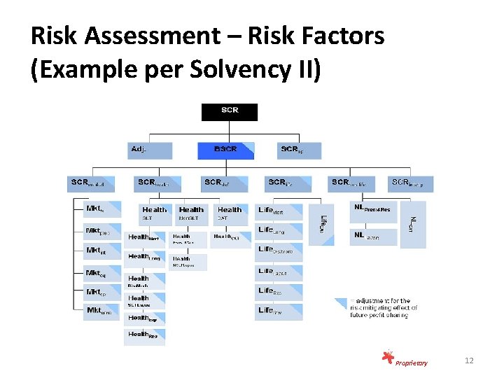 Risk Assessment – Risk Factors (Example per Solvency II) Proprietary 12 
