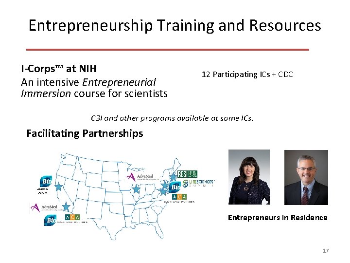 Entrepreneurship Training and Resources I-Corps™ at NIH An intensive Entrepreneurial Immersion course for scientists