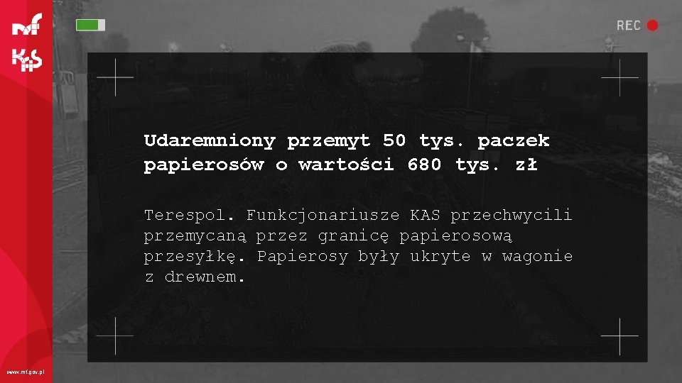 Udaremniony przemyt 50 tys. paczek papierosów o wartości 680 tys. zł Terespol. Funkcjonariusze KAS