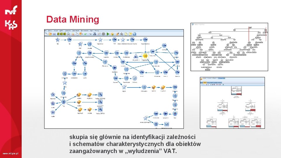 Data Mining www. mf. gov. pl skupia się głównie na identyfikacji zależności i schematów