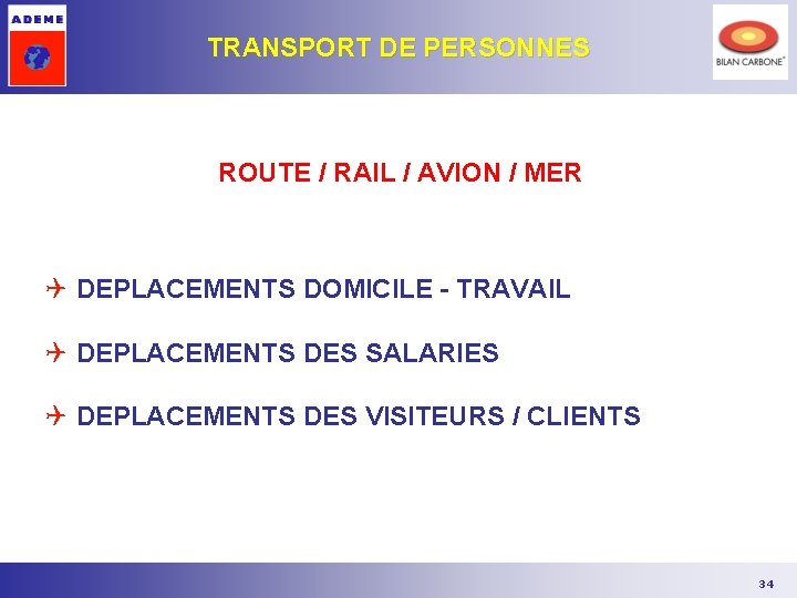 TRANSPORT DE PERSONNES ROUTE / RAIL / AVION / MER Q DEPLACEMENTS DOMICILE - TRANSPORT DE PERSONNES ROUTE / RAIL / AVION / MER Q DEPLACEMENTS DOMICILE -