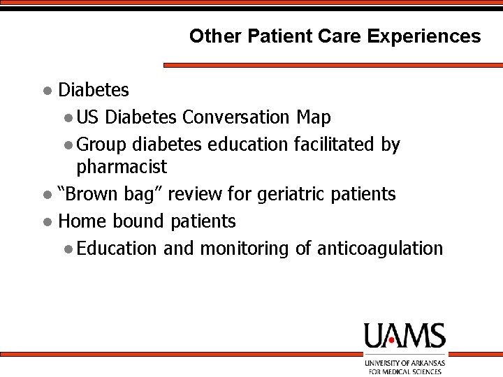 Other Patient Care Experiences Diabetes l US Diabetes Conversation Map l Group diabetes education
